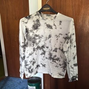 Women's Gray and Black Tie-Dye Top and Short set